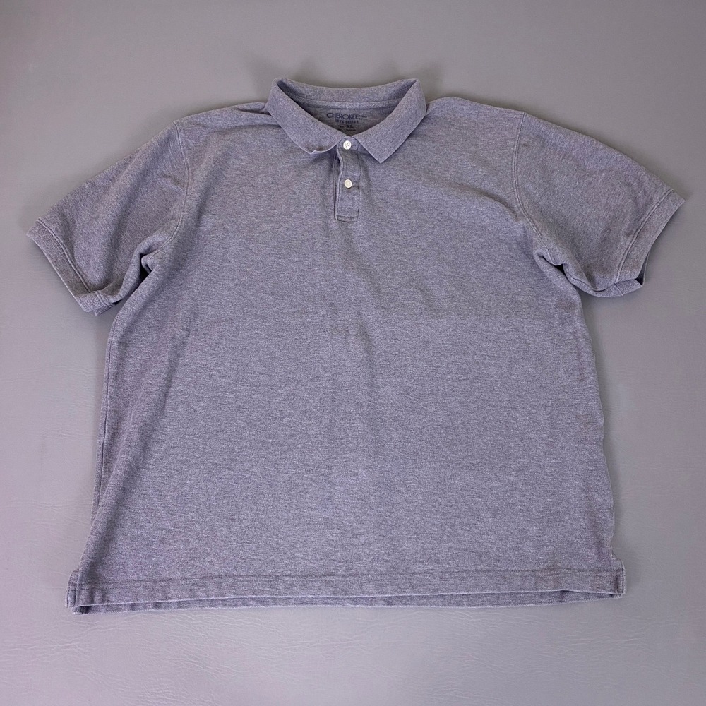Cherokee Polo Shirt Men's Size XL Heather‎ Gray Short Sleeve 100% Cotton Pique